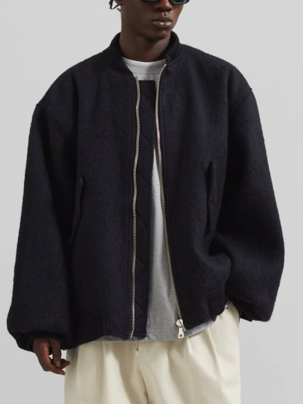 Frankie Shop Wool Astra Bomber Jacket